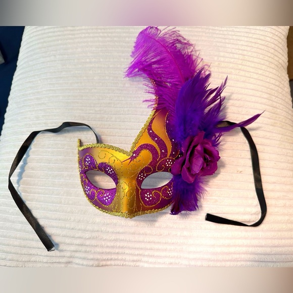 Purple and gold Masquerade Mask - Picture 1 of 4